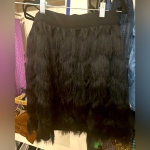 NWT Banana Republic black fringe skirt. XS